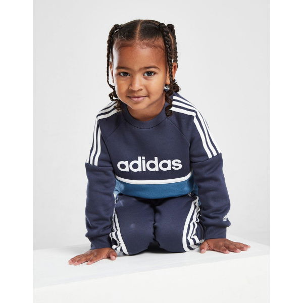 Adidas Linear Colour Block Crew Tracksuit Infant