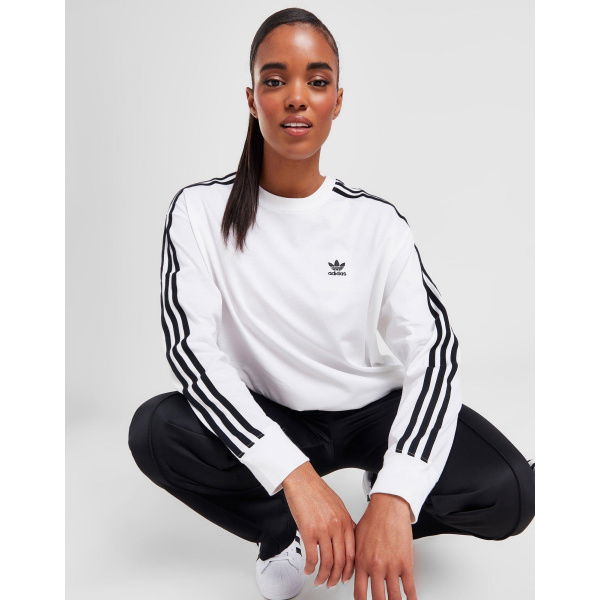 adidas Originals 3-Stripes Long Sleeve Boyfriend T-Shirt