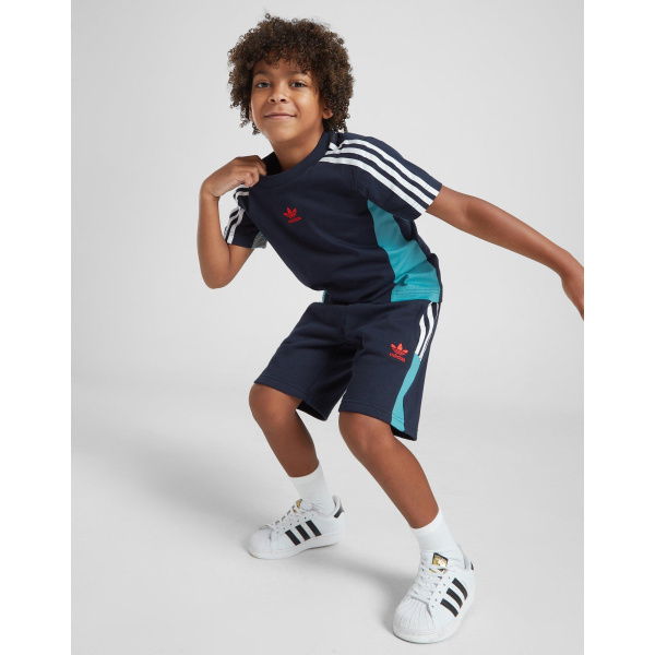 adidas Originals Chevron Colour Block T-Shirt/Shorts Set Children