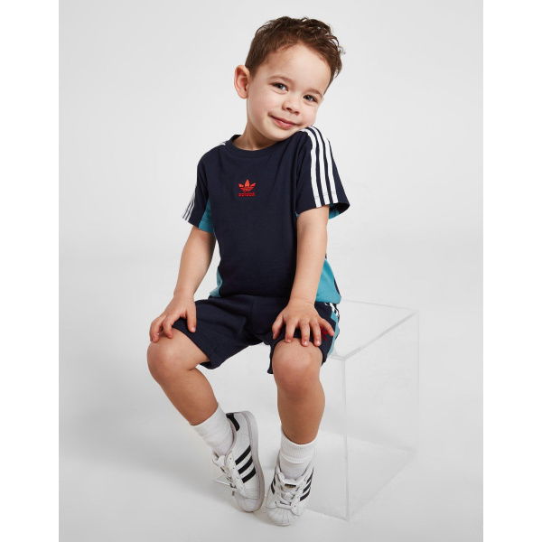 Adidas Originals Chevron Colour Block T-Shirt/Shorts Set Infant.