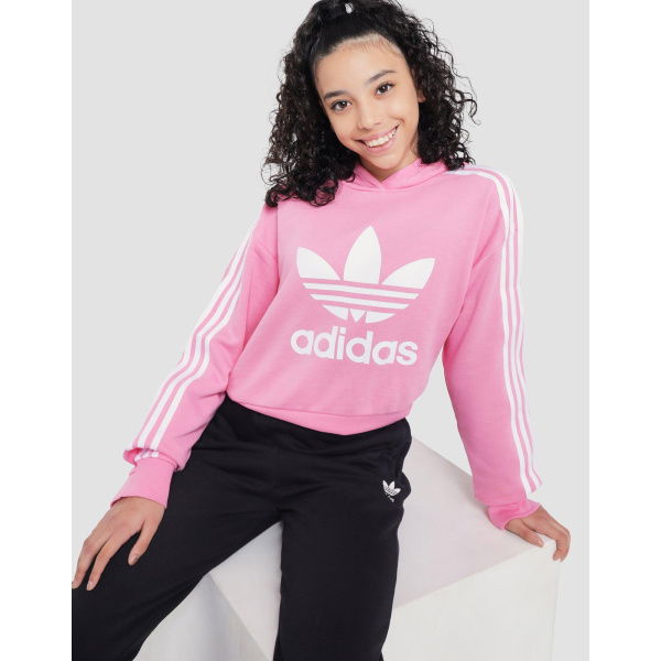 Adidas Originals Crop Trefoil Hoodie Juniors