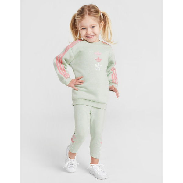 Adidas Originals Girls Repeat Trefoil Crew/Leggings Set Infant.