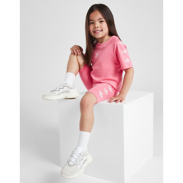 Adidas Originals Girls Repeat Trefoil T-Shirt/Shorts Set Children.