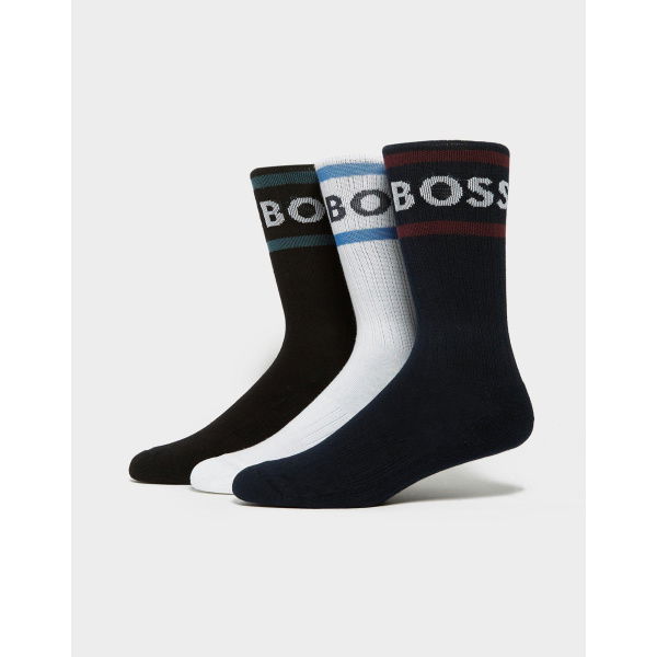 Boss 3-Pack Rib Stripe Socks