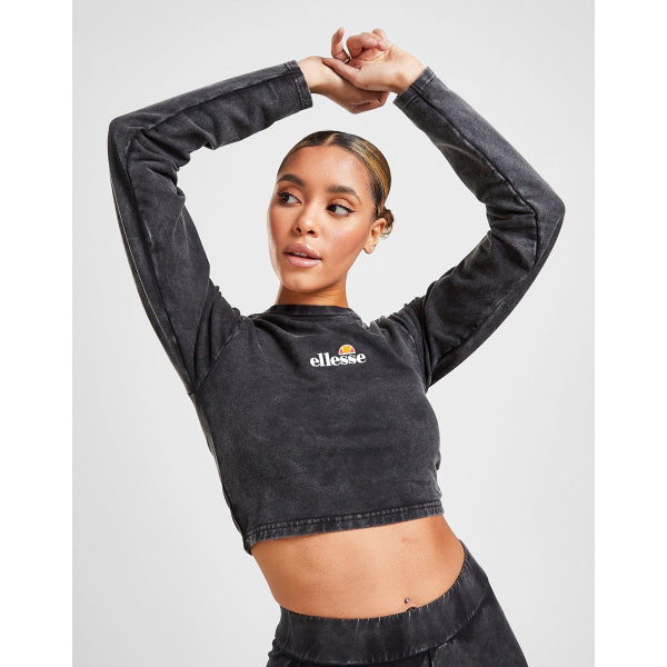 Ellesse Acid Wash Long Sleeve Crop T-shirt