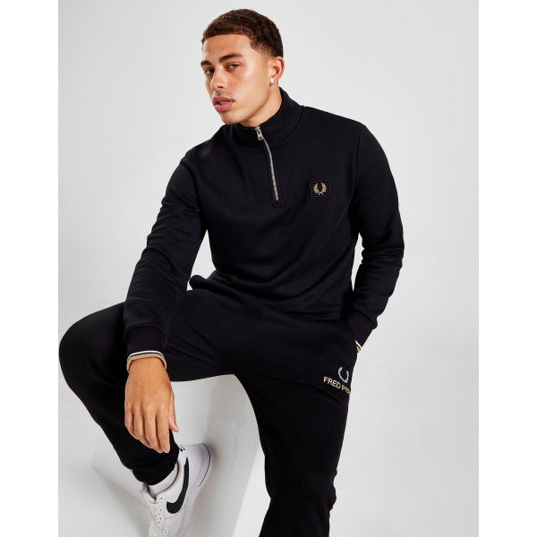 Fred Perry 1/4 Zip Badge Sweatshirt