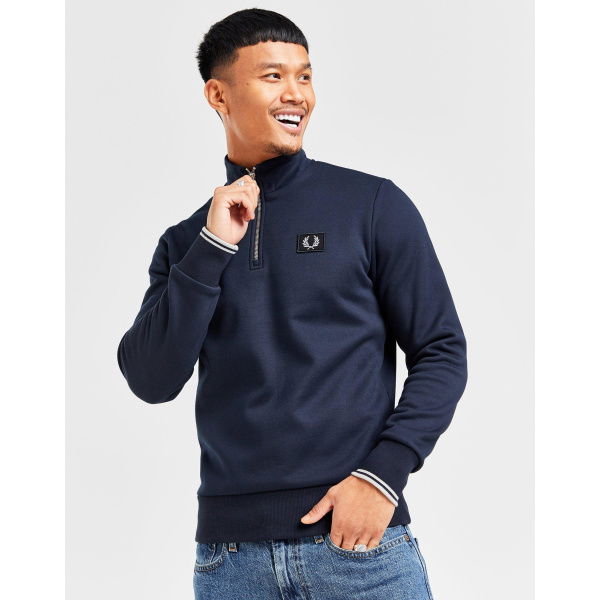 Fred Perry 1/4 Zip Badge Sweatshirt