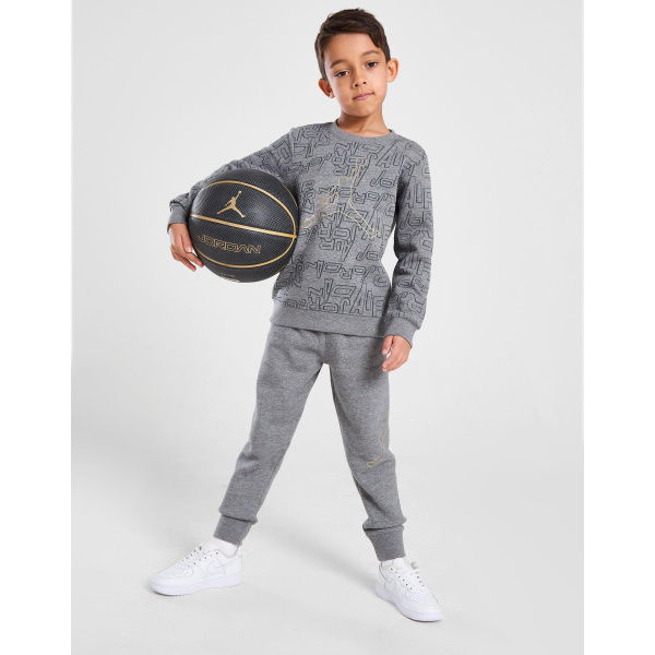 Jordan Flight All Over Print Crew Tracksuit Children