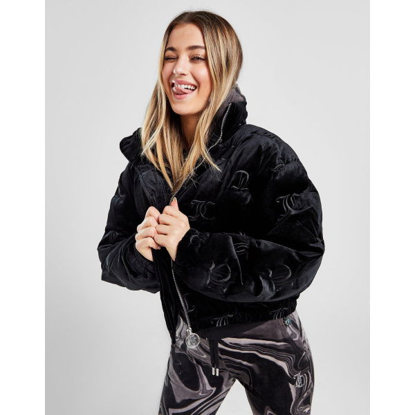 Juicy Couture All Over Print Velour Padded Jacket