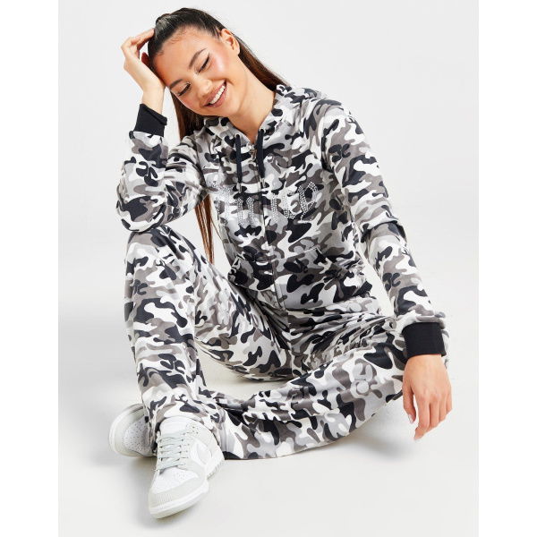 JUICY COUTURE Diamante Velour Camo Hoodie