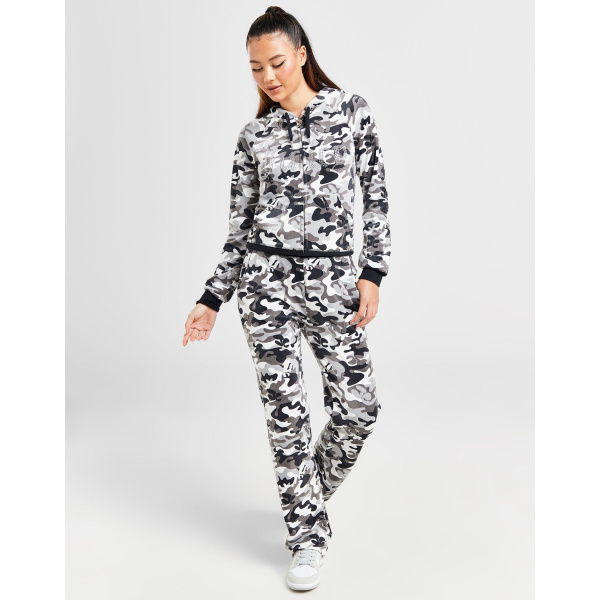 JUICY COUTURE Diamante Velour Camo Track Pants