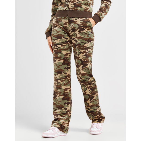 JUICY COUTURE Diamante Velour Camo Track Pants