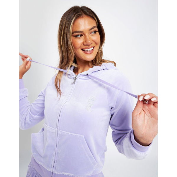 JUICY COUTURE Diamante Velour Crown Hoodie