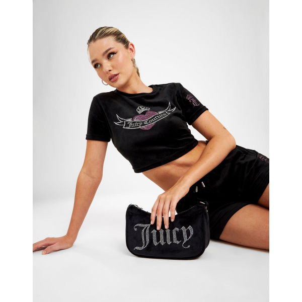 JUICY COUTURE Diamante Velour Heart T-Shirt