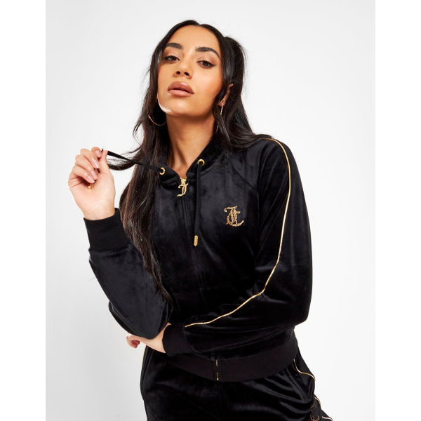 Juicy Couture Diamante Velour Tape Hoodie