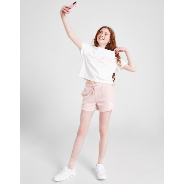 Juicy Couture Girls Boxy T-Shirt & Velour Shorts Set Junior.