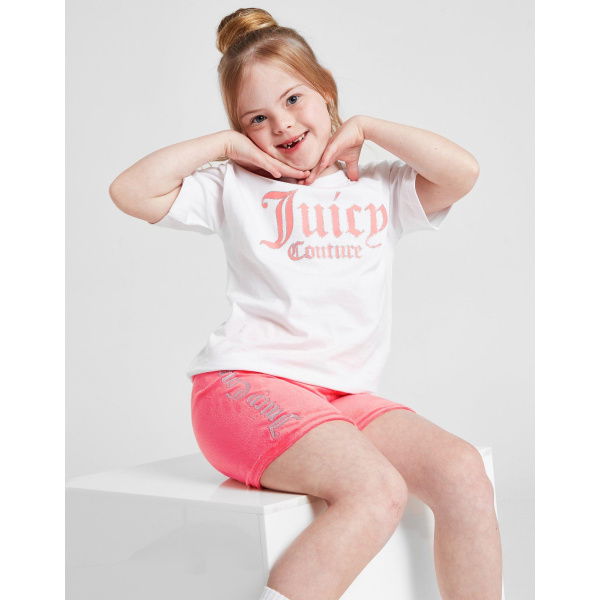 Juicy Couture Girls Glitter Velour T-Shirt/Shorts Set Children.