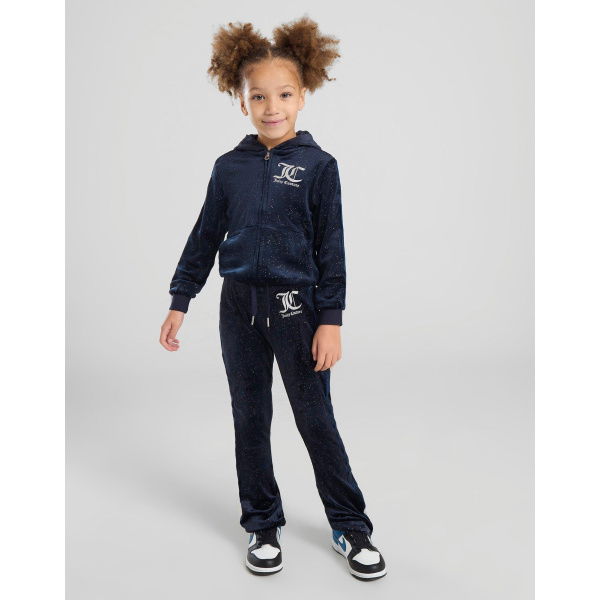 JUICY COUTURE Girls' Velour Glitter Full Zip Tracksuit Children