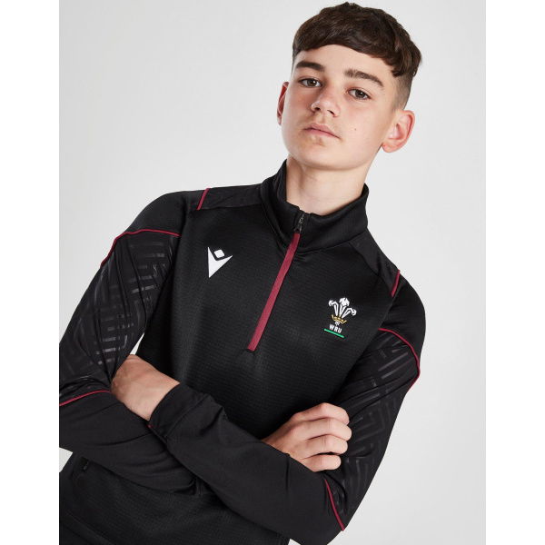 Macron Wales Rugby Union 1/4 Zip Top Junior.