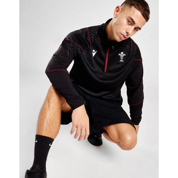 Macron Wales Rugby Union 2023/24 1/4 Zip Fleece.