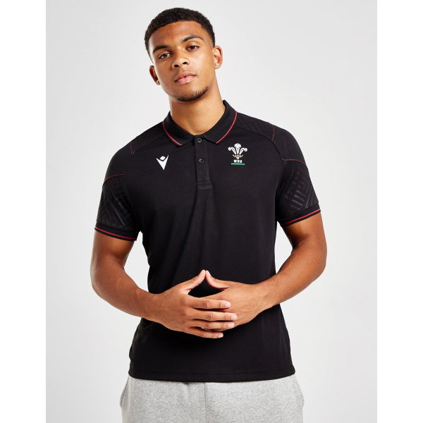 Macron Wales Rugby Union 2023/24 Polo Shirt.