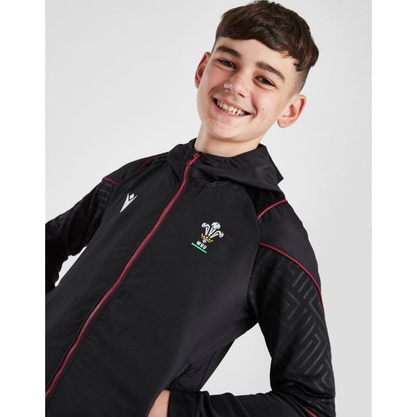 Macron Wales Rugby Union Full Zip Hoodie Junior