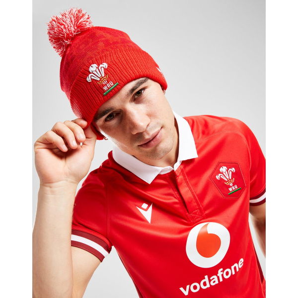 Macron Wales Rugby Union Pom Beanie Hat