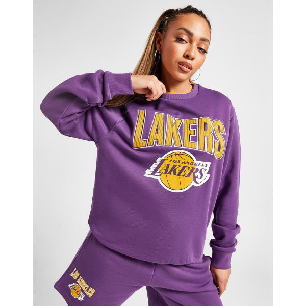 New Era NBA LA Lakers Pinstripe Crew Sweatshirt
