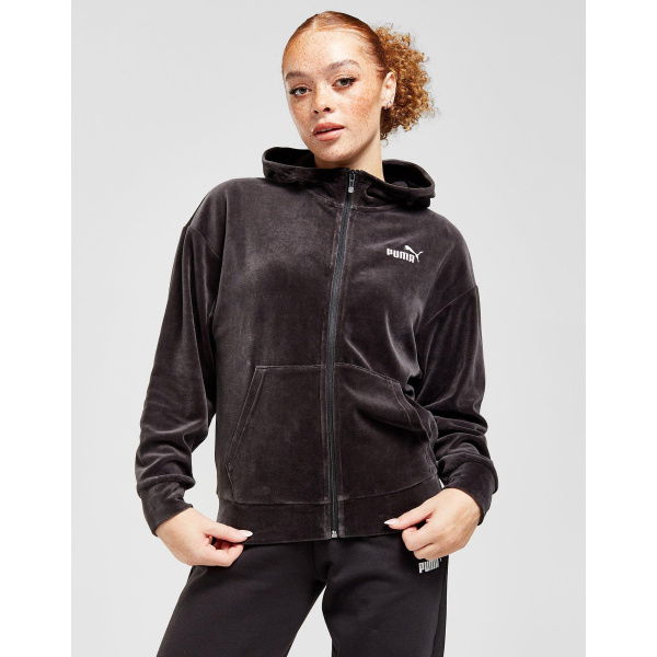 Puma Elevated Essentials Velour Full Zip Hoodie