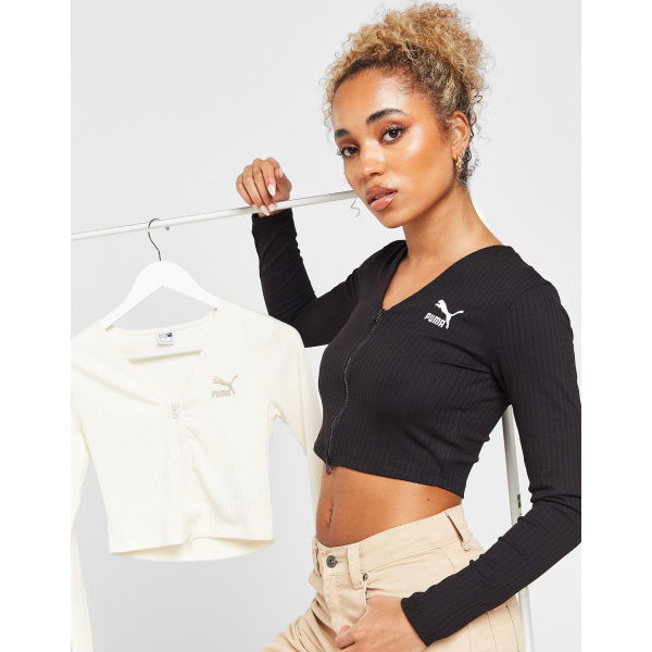 Puma Rib Long Sleeve Crop Top