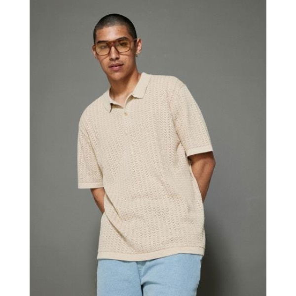 Barney Cools Knitted Polo Sandstone