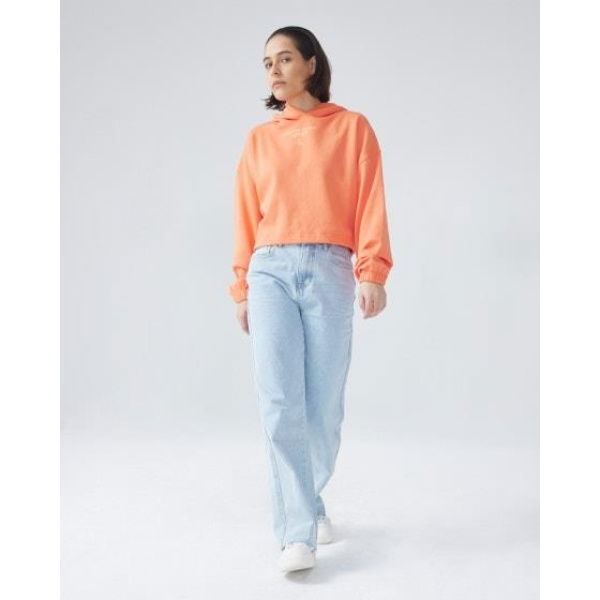 Calvin Klein Cropped Logo Hoodie Summer Squash