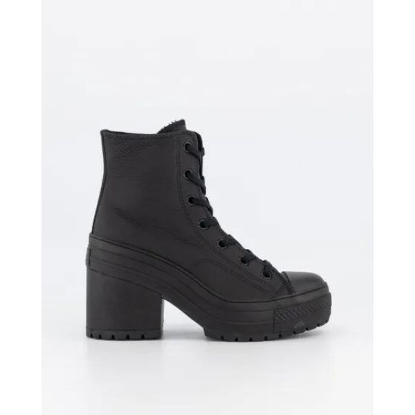 Converse Chuck 70 De Luxe Leather Heel Hi Top Black