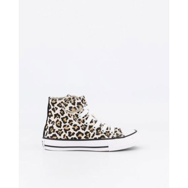 Converse Kids Chuck Taylor All Star Easy On 1v Leopard Love High Top Driftwood