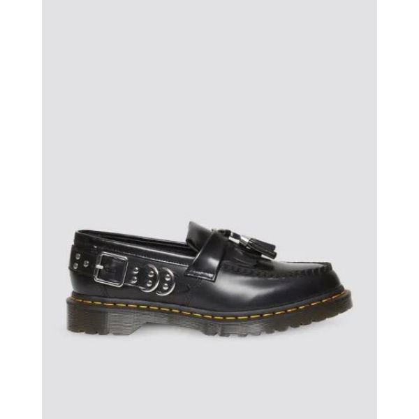 Dr Martens Adrian Tassel Loafer Smooth Black Polished Smooth