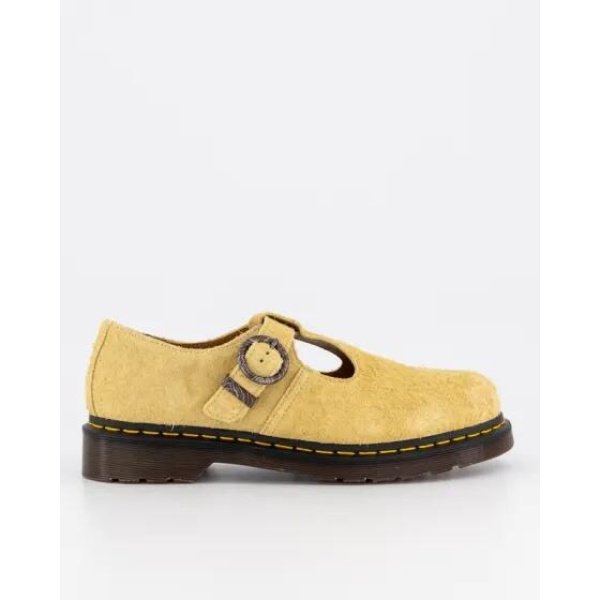 Dr Martens T-bar Hazy Yellow Long Napped Suede