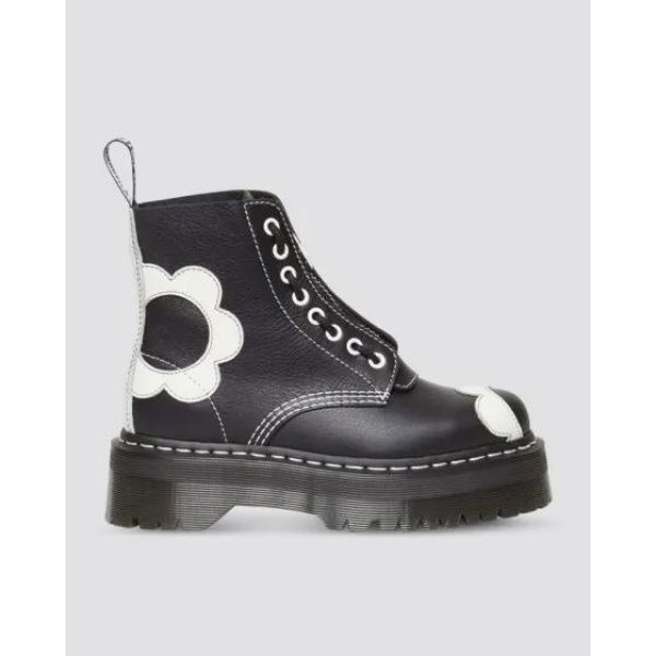 Dr Martens Womens Sinclaire Pisa Quad Black Pisa & Optical White Pisa