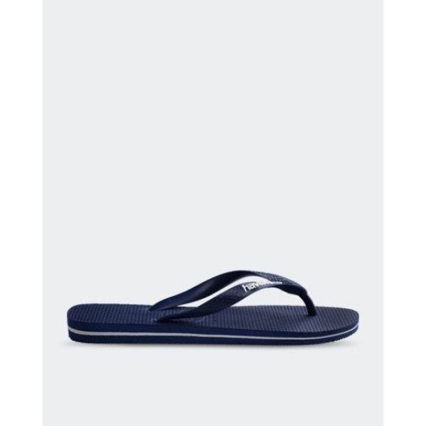 Havaianas Mens Rubber Logo Thongs Rubber Logo Navy Blue