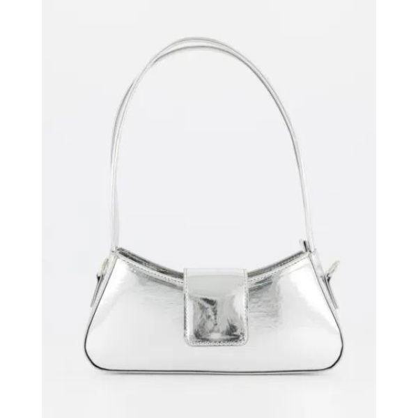 Itno Accessories Wide Shoulder Bag Silver Metallic