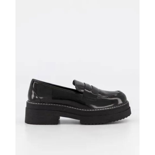 Itno Kass Loafer Black White Stitch