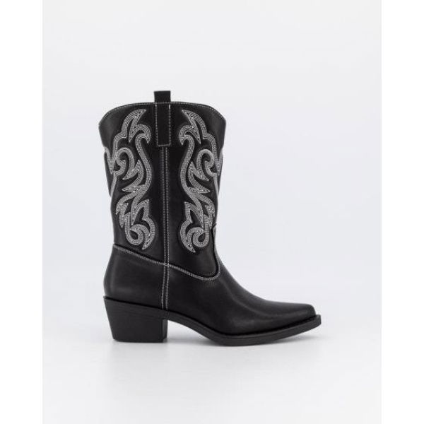 Itno Womens Miley Cowboy Boot Black