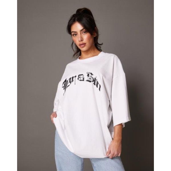 Jgr & Stn Downtown Xxl Oversized Tee White