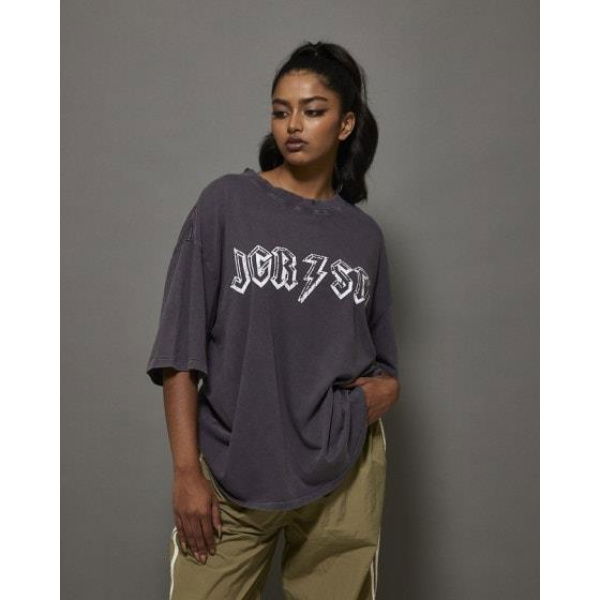 Jgr & Stn Drummer Oversized Tee Charcoal