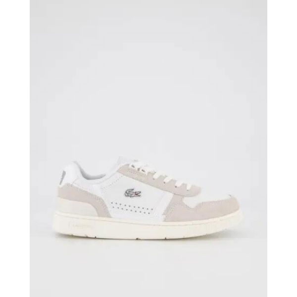 Lacoste Womens Leather T-clip White Silver