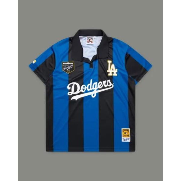 Majestic La Dodgers Stripe Jersey Black