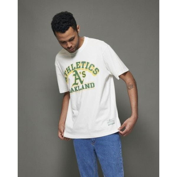 Majestic Oakland Athletics League Champs Vintage Tee Vintage White