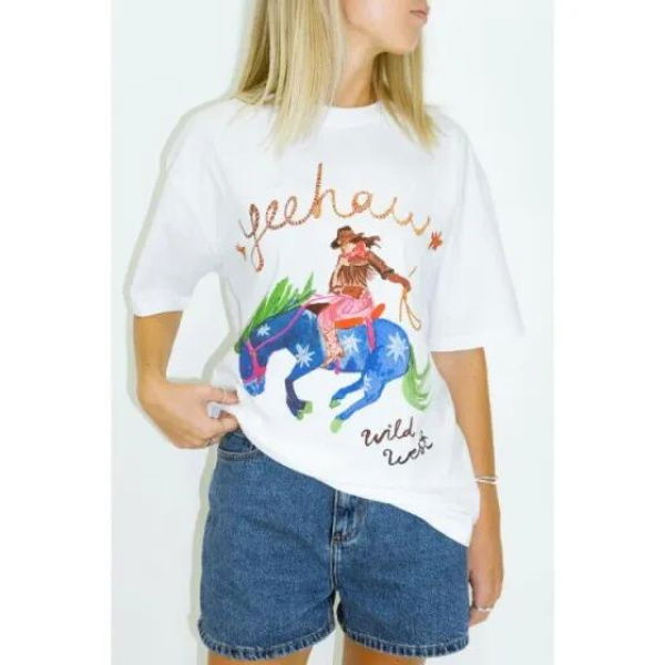 Maku The Label Yeehaw Oversized Tee White