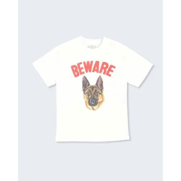 Market Beware Sign Tee White