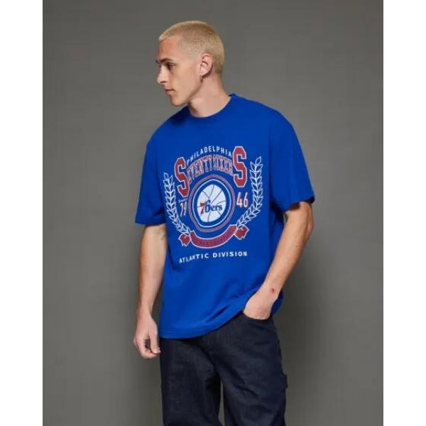 Mitchell & Ness Arch Tee 76s Faded Blue