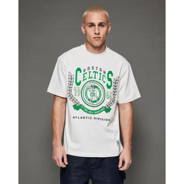 Mitchell & Ness Arch Tee Celtics White Marle